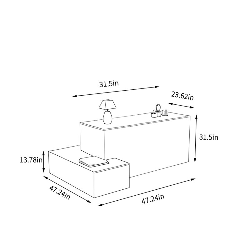 Présentoir de grande capacité dans le centre commercial, Noir, H 31,5 po x l 47,24 po x P 47,24 po