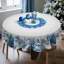 Nappe bleue en polyester lavable Père Noël