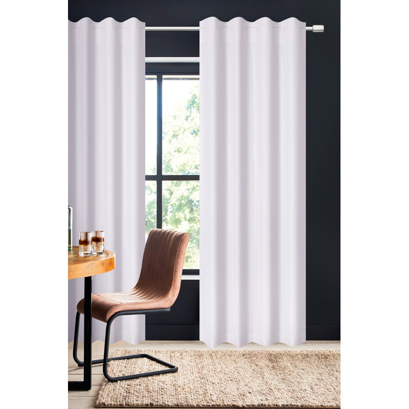 White Cotton Curtains for Bedroom and Home Decor, 50" W x 108" L