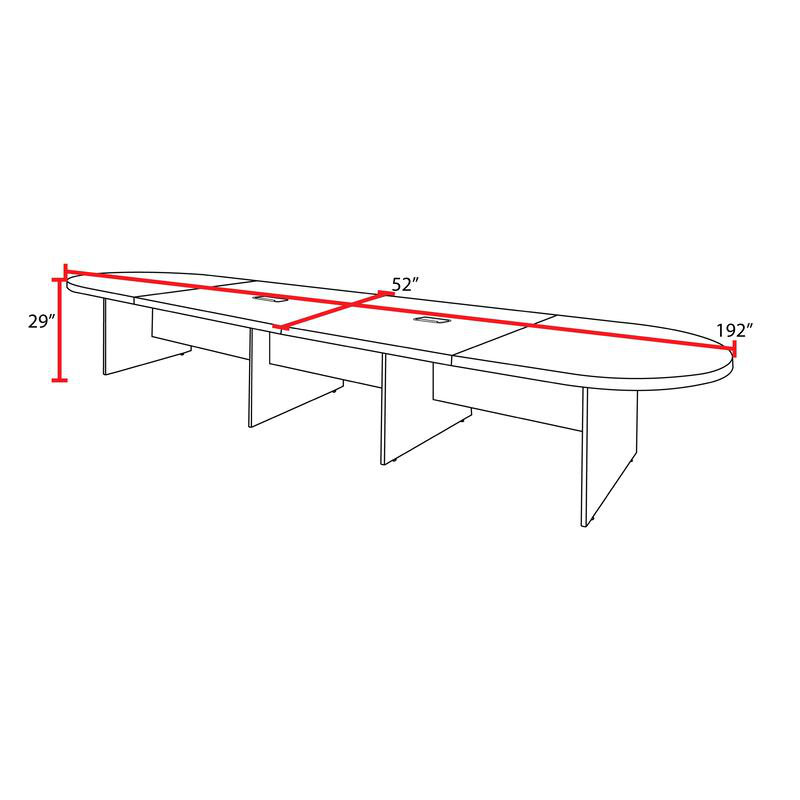 Table de conférence Regency Legacy 16 pi Stratifié avec 2 ports de chargement - Noyer Neo Regency