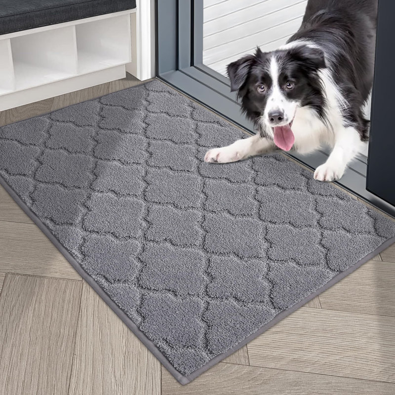 Aleman Non-Slip Doormat, 90cm W x 60cm L, Grey