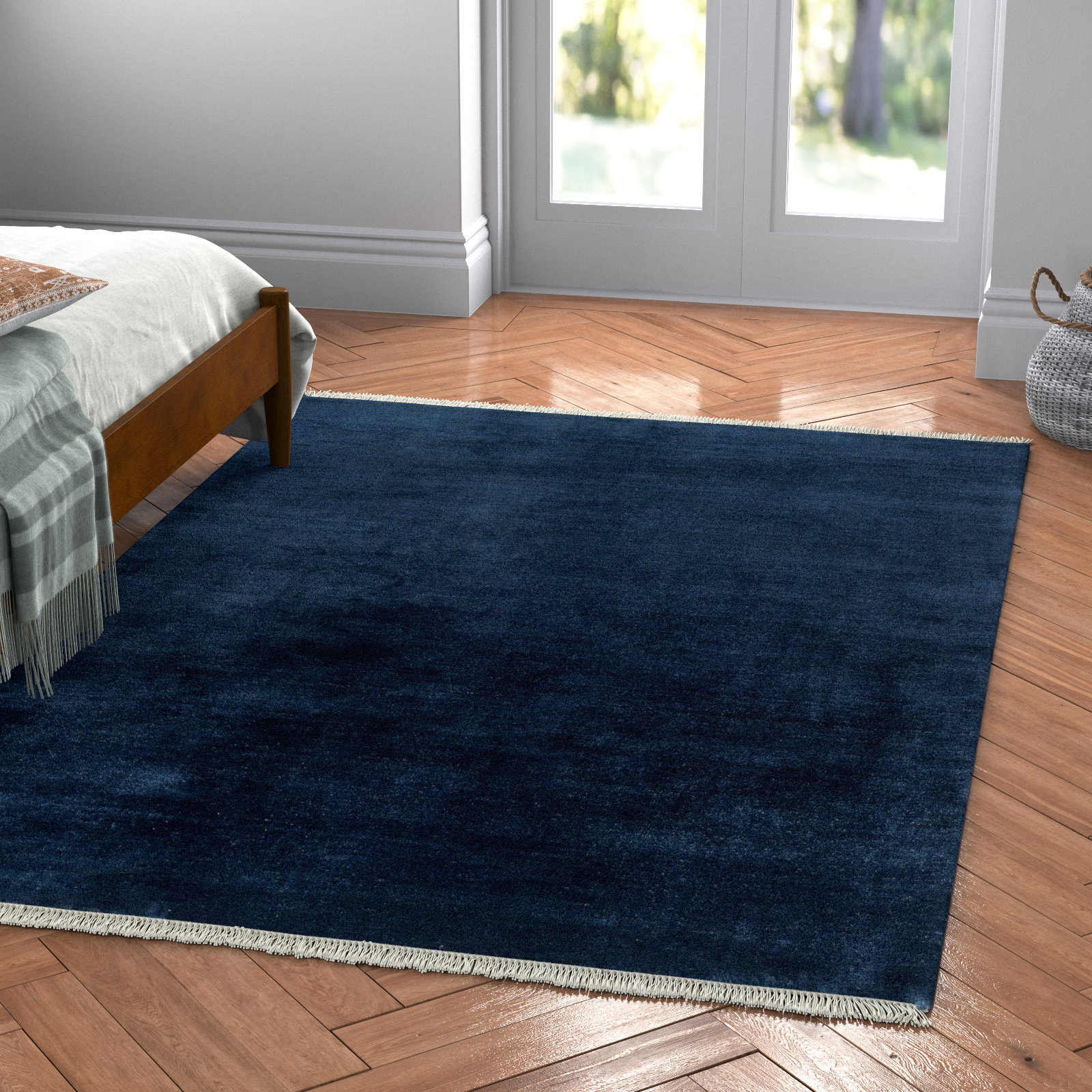 Clio Hand-Loomed Cream Wool Rug, Rectangle 5' x 7'6"