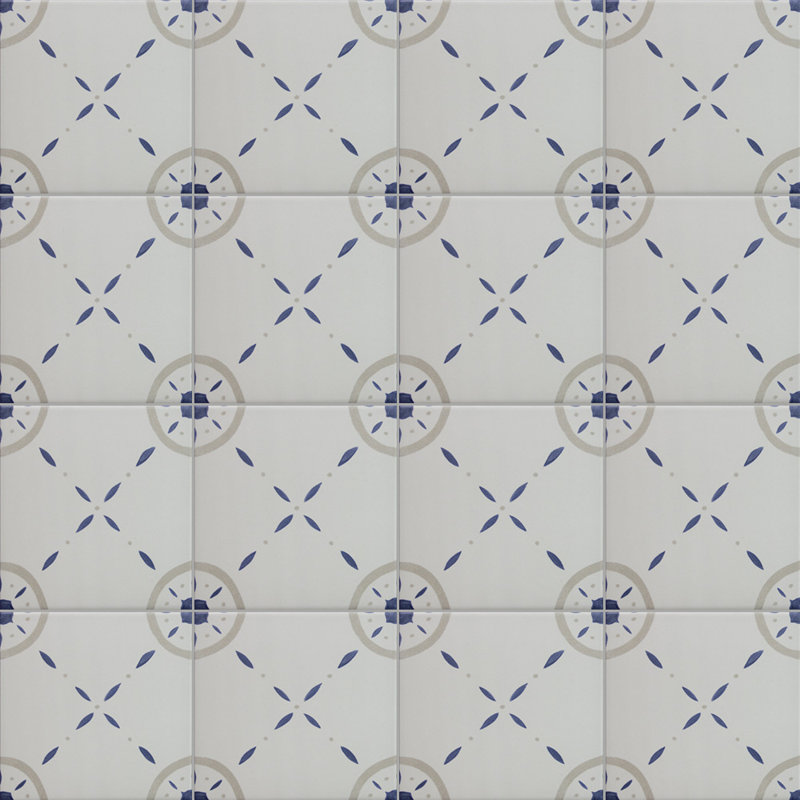 Santorini Seasons 6X6 Pattern 05 Porcelain Wall and Floor Tile, Gray