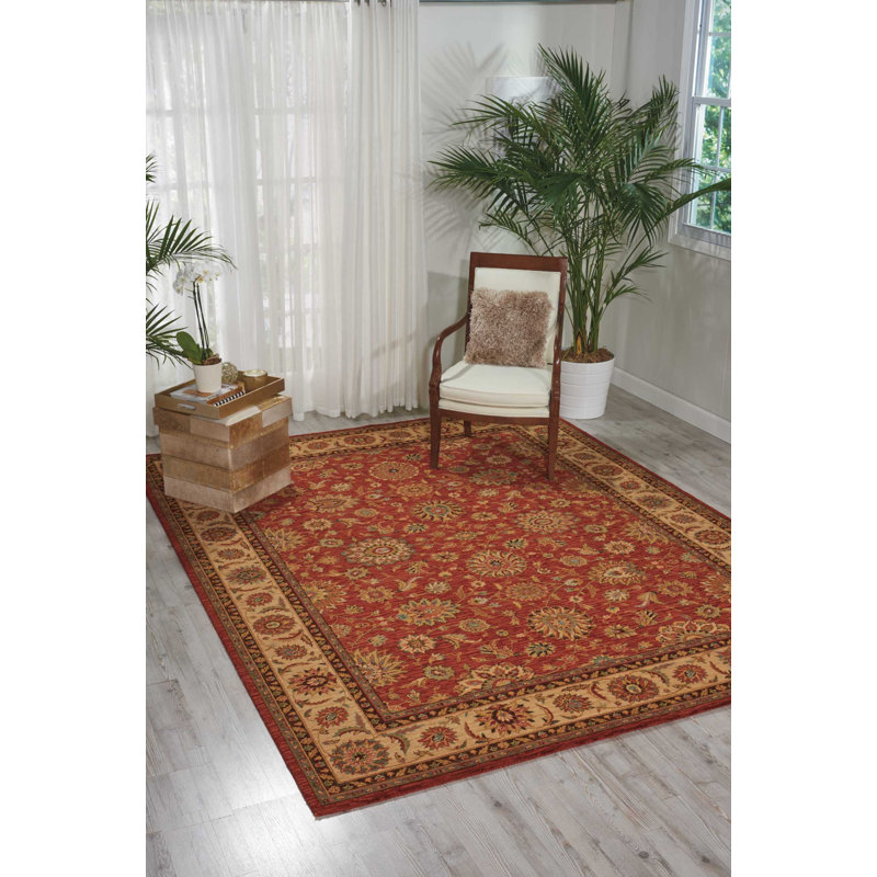 Tapis oriental en laine tissé à la machine Gehlbach en brun / beige, Rectangle 5 pi 6 po x 8 pi 3 po