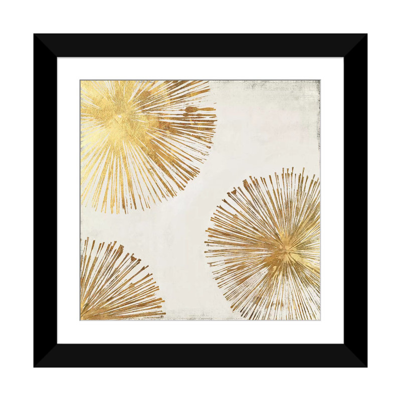 «Gold Star II», impression sur toile, Papier avec cadre noir, Blanc, H 24 po x l 24 po x P 1 po