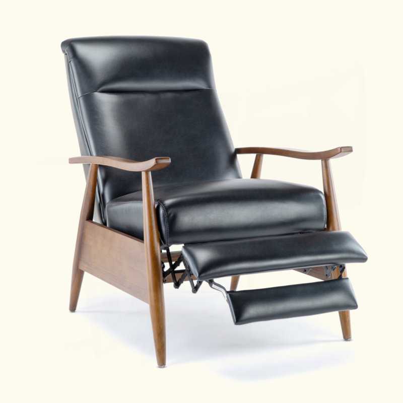 Fauteuil inclinable à accoudoirs en bois, Noir