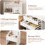 Coiffeuse blanche pour petits espaces avec 3 miroirs lumineux réglables et chaise de rangement