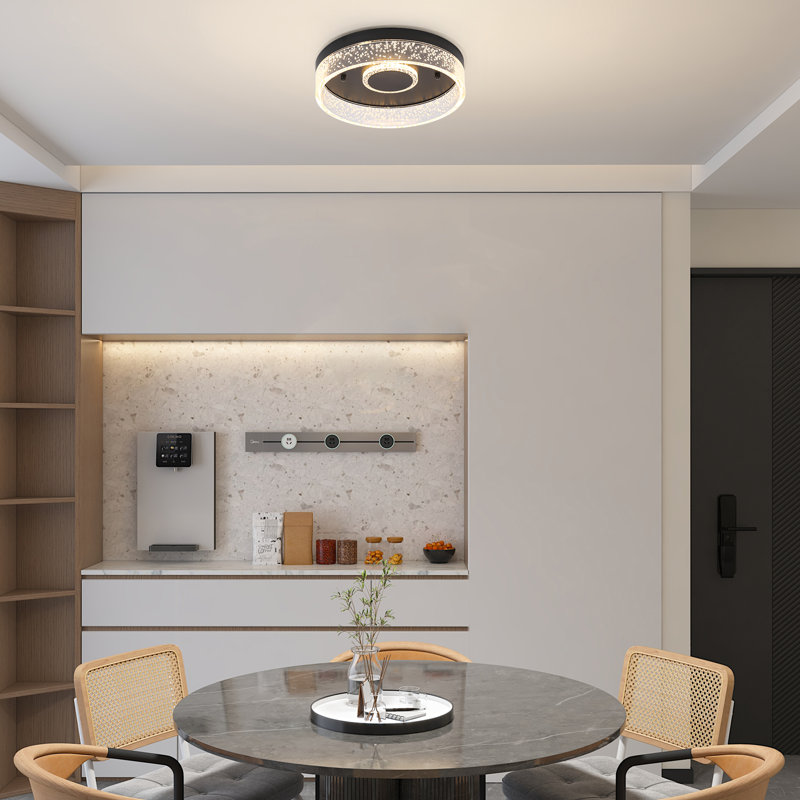 2-Light 30cm LED Flush Mount, Black