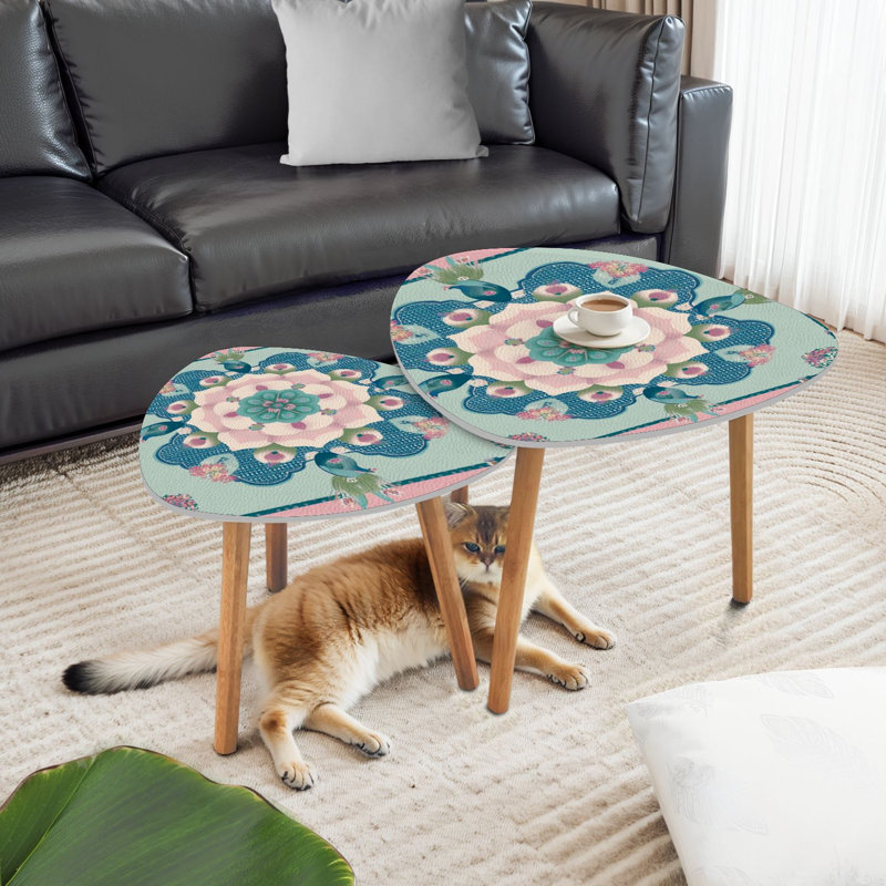 Ensemble de 2 tables basses gigognes Triangle