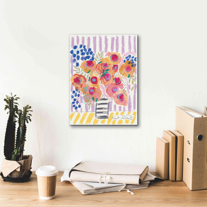 Winston Porter 'Peach Poppies' By Kait Roberts, Giclee Canvas Wall Art, H 16 po x l 12 po x P 0,75 po