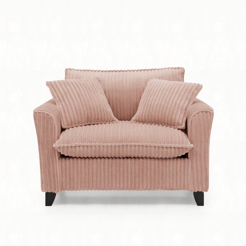46" W Corduroy Armchair, Pink