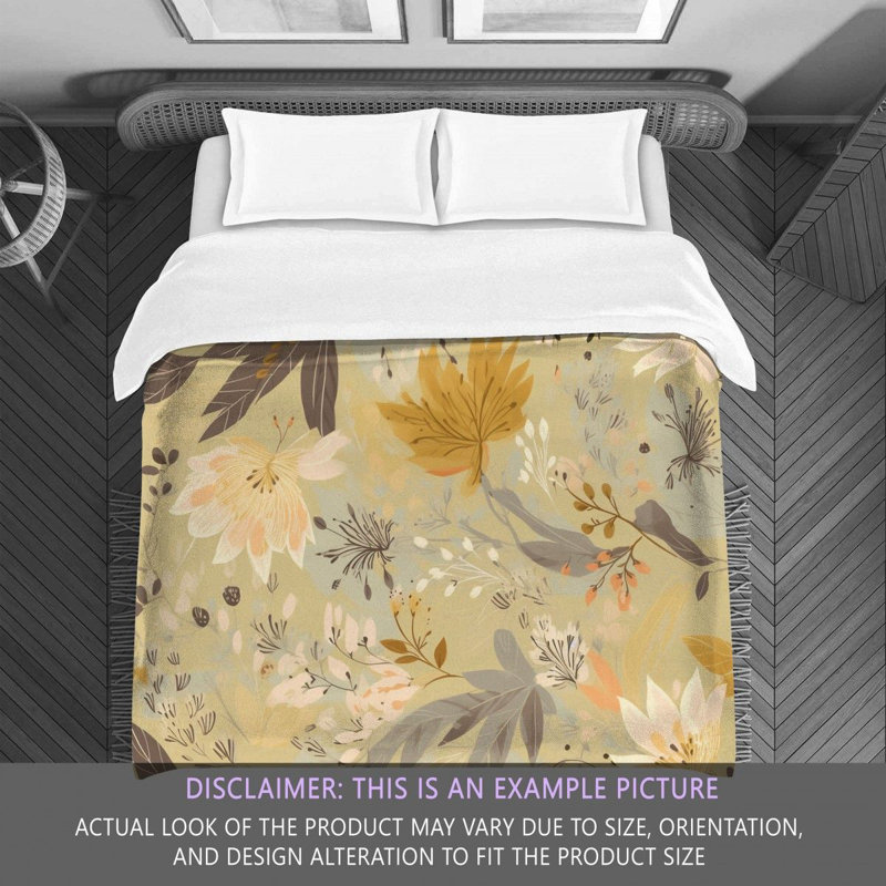 Floral Gold/Yellow Microfiber Comforter, Twin Extra Long Comforter