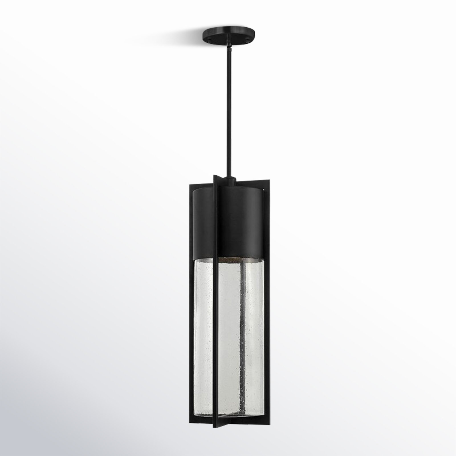 Bandit Seeded Outdoor Pendant, 24.5" H x 8.25" W, Incandescent, Black