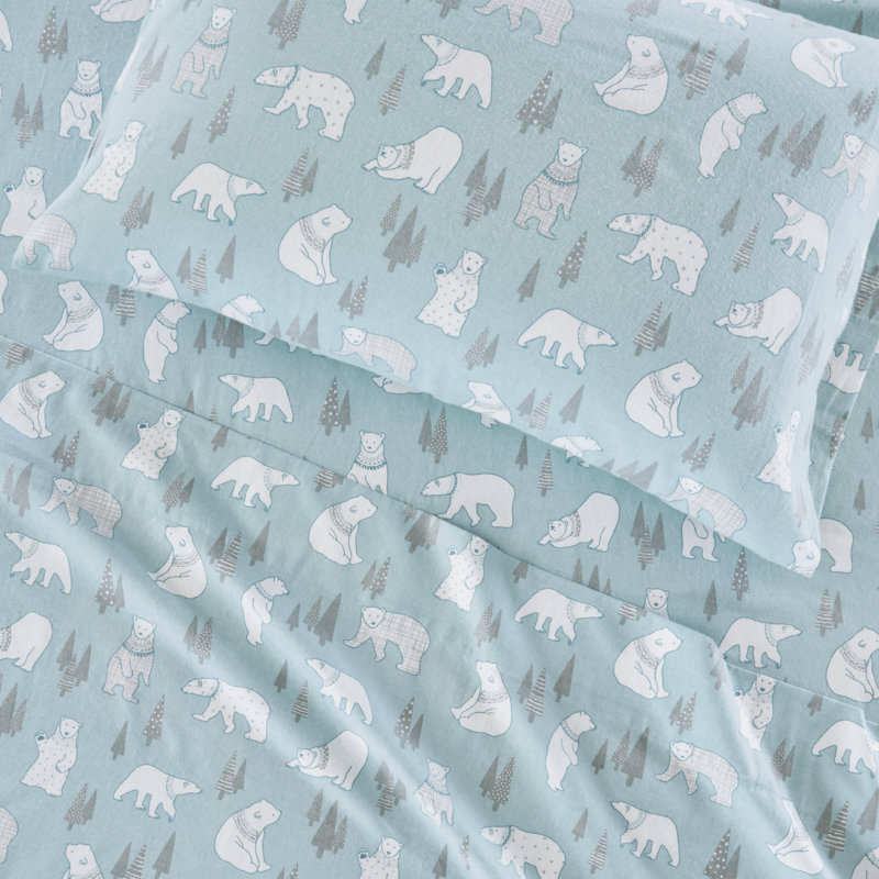 Twin Multi Forest Animals Cotton Flannel Sheet Set