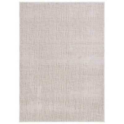 Tapis beige / gris en polyester / polypropylène tissé à la machine Devarian