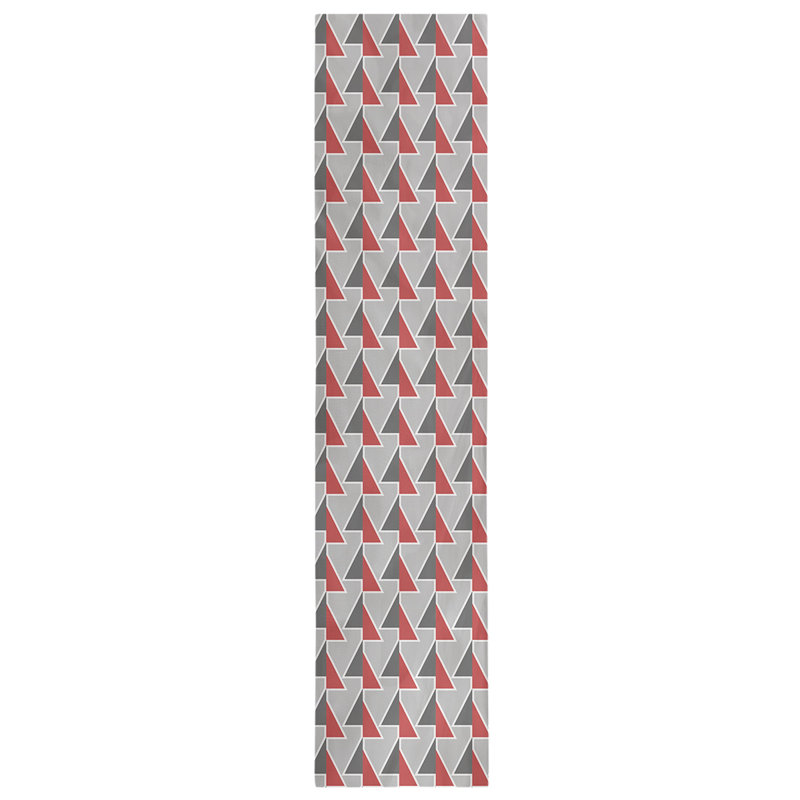 Chemin de table à flèches changeées, 16 po x 90 po, Rouge / gris foncé / gris clair