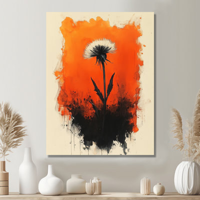 Fleur sauvage inferno et fleur de pissenlit II - décoration murale pissenlit