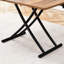 Table élévatrice multifonctionnelle avec 0,8 pouce d'épaisseur, pieds en métal noir, bois texturé, convient pour le bureau, le bureau et la toilette, bureau moderne à hauteur réglable, café, salle à manger, pieds