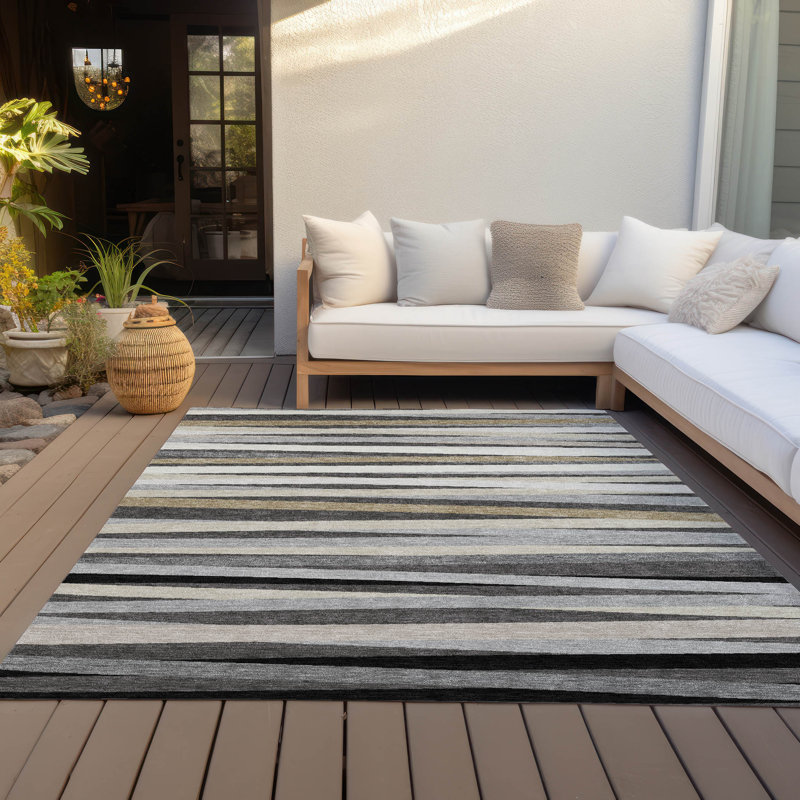  Machine Washable Indoor/Outdoor Chantille ACN997 Gray Area Rug, Rectangle 10' x 14'