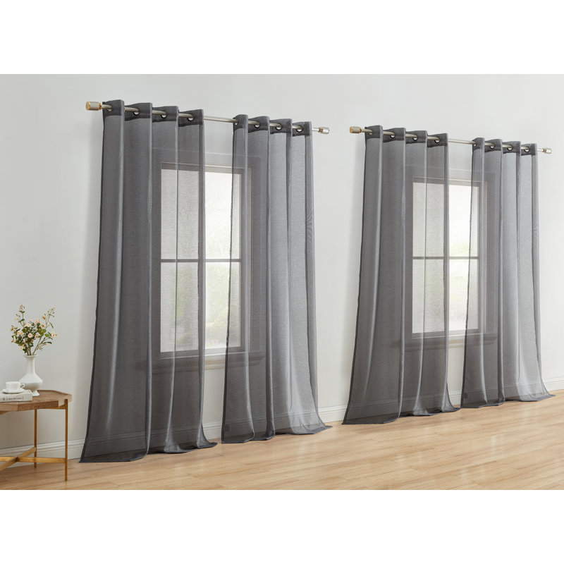 Sudley Sheer Curtain, 54" W x 95" L, Charcoal Gray
