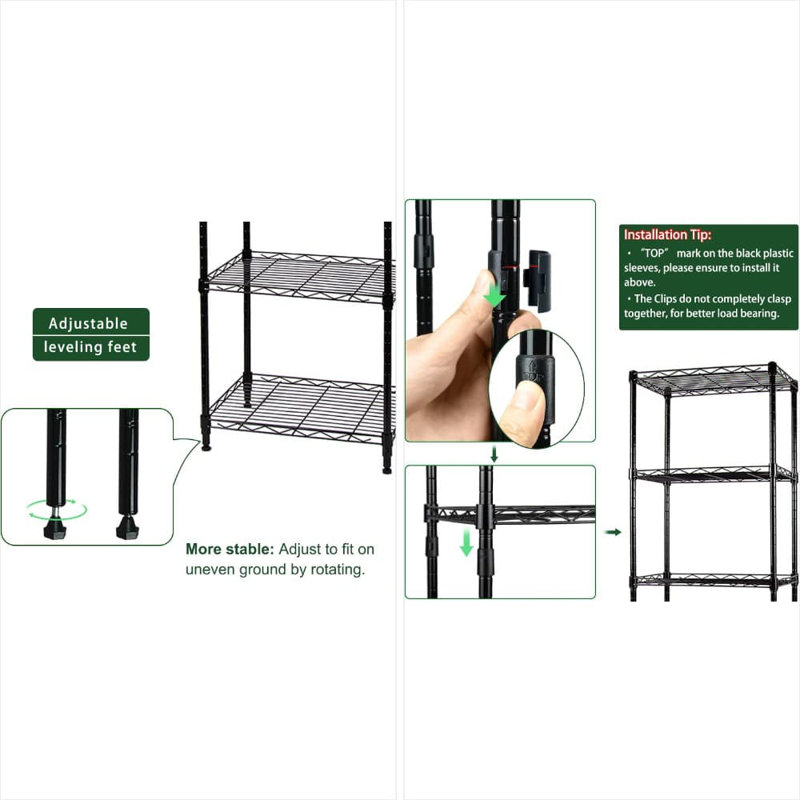 Étagère en métal robuste à 6 niveaux avec tablettes réglables, support de rangement polyvalent pour la salle de lavage, la cuisine, le garde-manger, la salle de bain et l'organisation de placard
