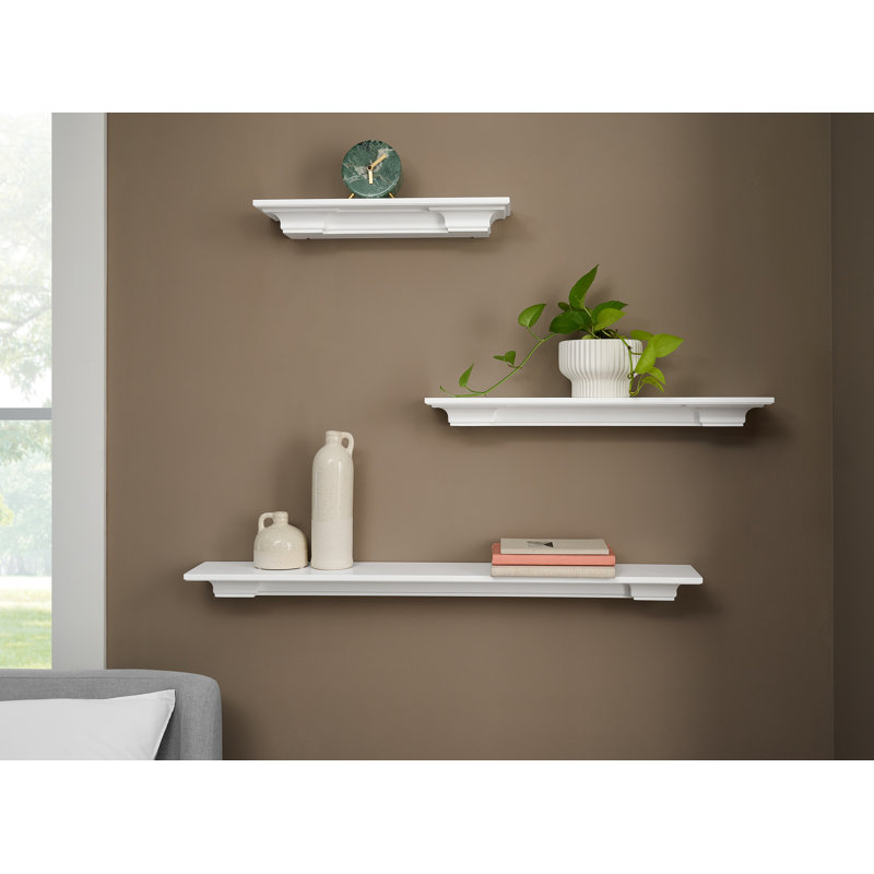 Ensemble de 3 tablettes blanches The Sadie, 1 de 18 po, 24 po et 36 po, Blanc