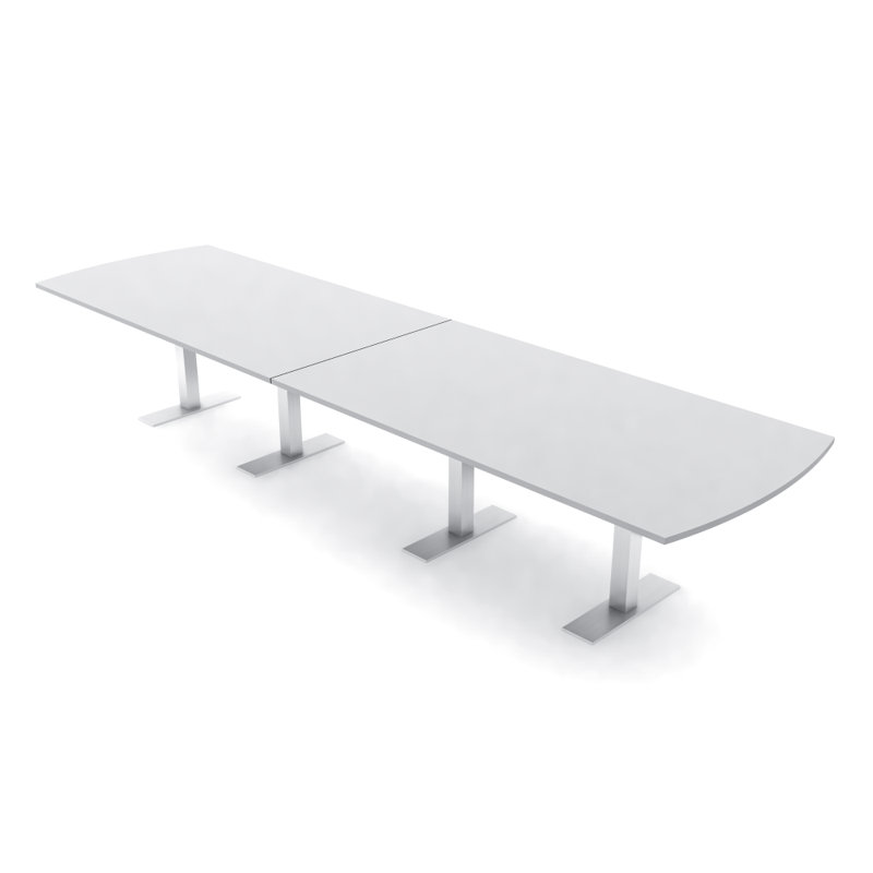 Table de conférence Pavert Arc, H 30 po x l 168 po x P 48 po, Argent argent, Eucalyptus naturel
