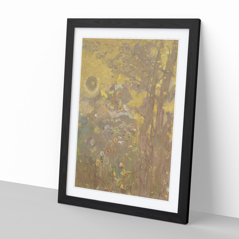 Trees by Odilon Redon - Picture Frame Painting, Black, 36cm H x 27cm W x 2cm D