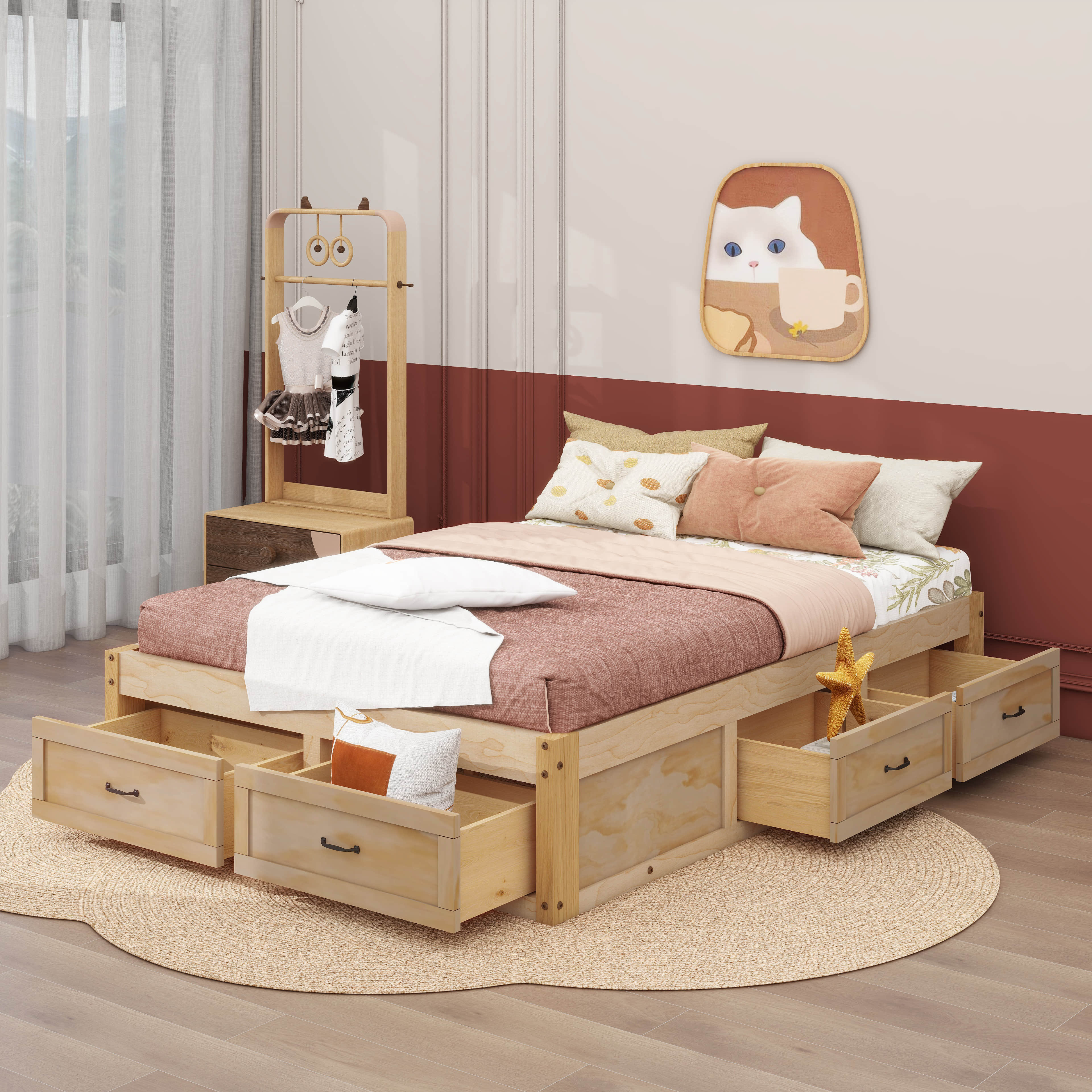 Lark Manor™ A Platform Bed With Six Built-In Storage Drawers | Wayfair