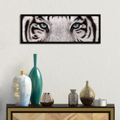 White Tiger Eyes by Rachel Stribbling - Panoramic Print on Canvas