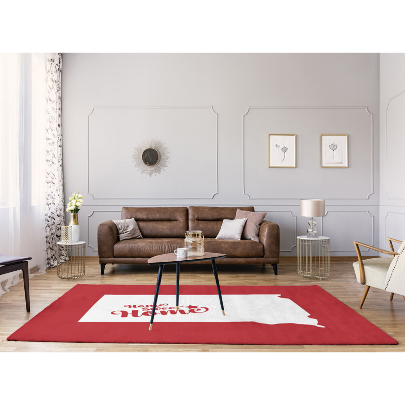 Tapis de pierre polyester pour la maison, Rectangle 9 pi x 12 pi