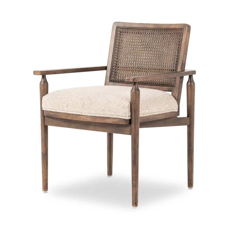 Xavier Upholstered Arm Chair, Beige Fabric