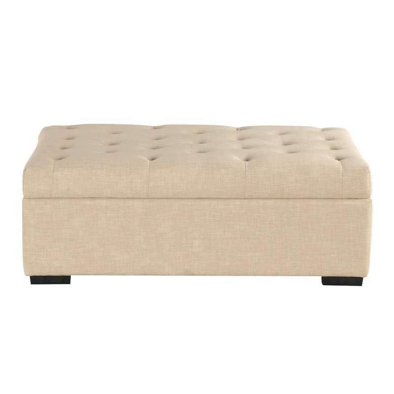 Folding Sofa Bed, 49.6" Ottoman with a Folding Sofa Bed, Convertible Ottoman Sleeper with Memory Mattress and Tufted Design for Living Room, Beige