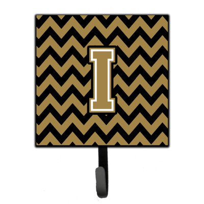 Pittsburg Chevron Garnet Wall Key Organizer with Key Hooks