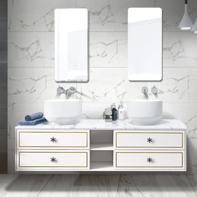 72'' Wall Mounted Double Bathroom Vanity Base Only