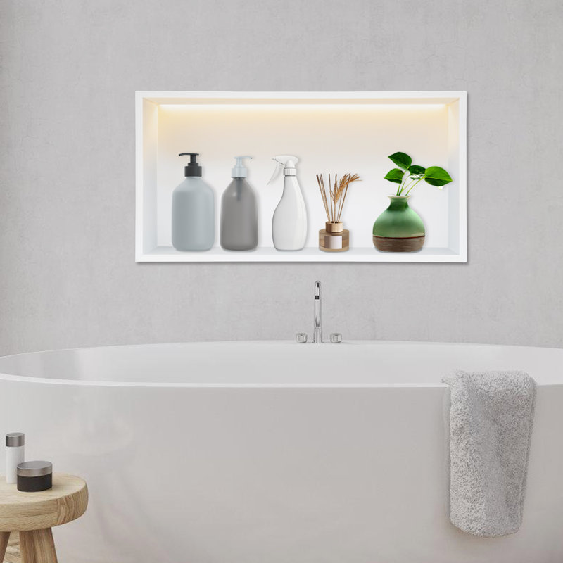 24X12x3.9” LED Shower Niche With Lighting, White