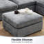 Canapé modulaire rembourré sans accoudoirs avec repose-pieds-599024550