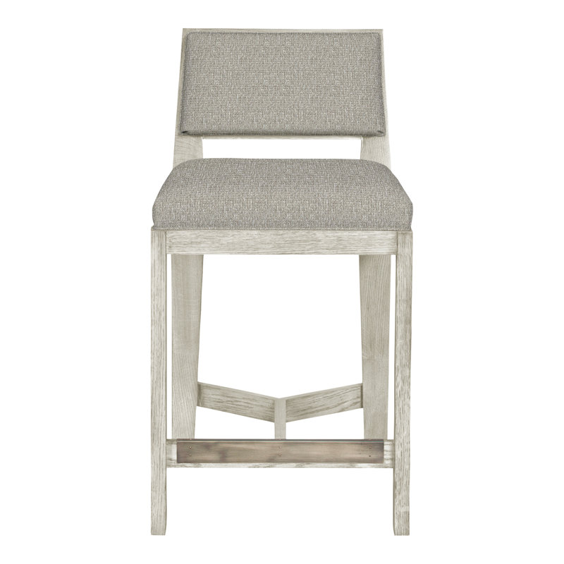 Scoville By Thom Filicia Upholstered Bar Stool with Solid Wood Frame, Wrenn, Tarbee Pebble