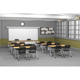14 Person Training Meeting Seminar Tables with Modesty Panels and 14 Chairs Complete Set
