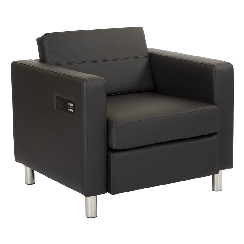 Chaise de réception l 32,5 po Procter, Noir