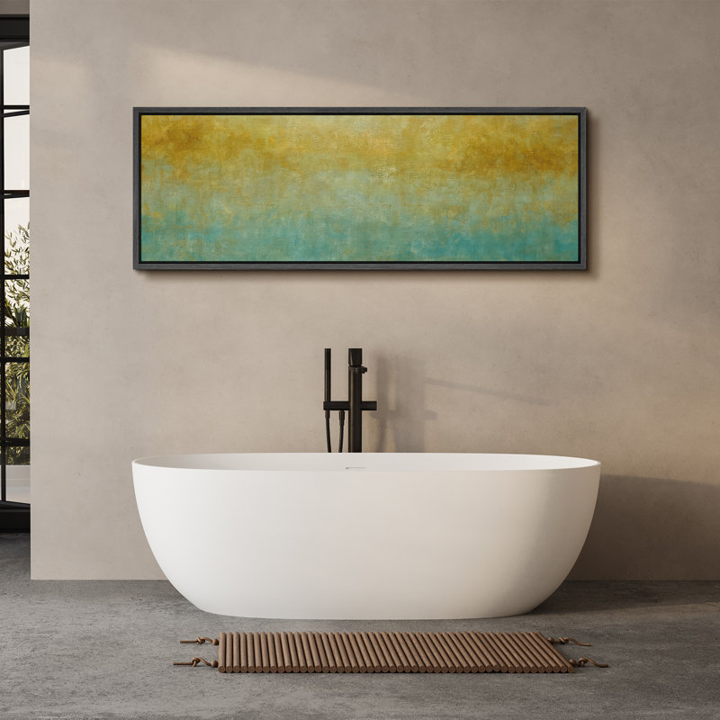 Large Framed Canvas Print Wall Art - Abstract Print for Modern Home Decor, 20" H x 60" W, Black