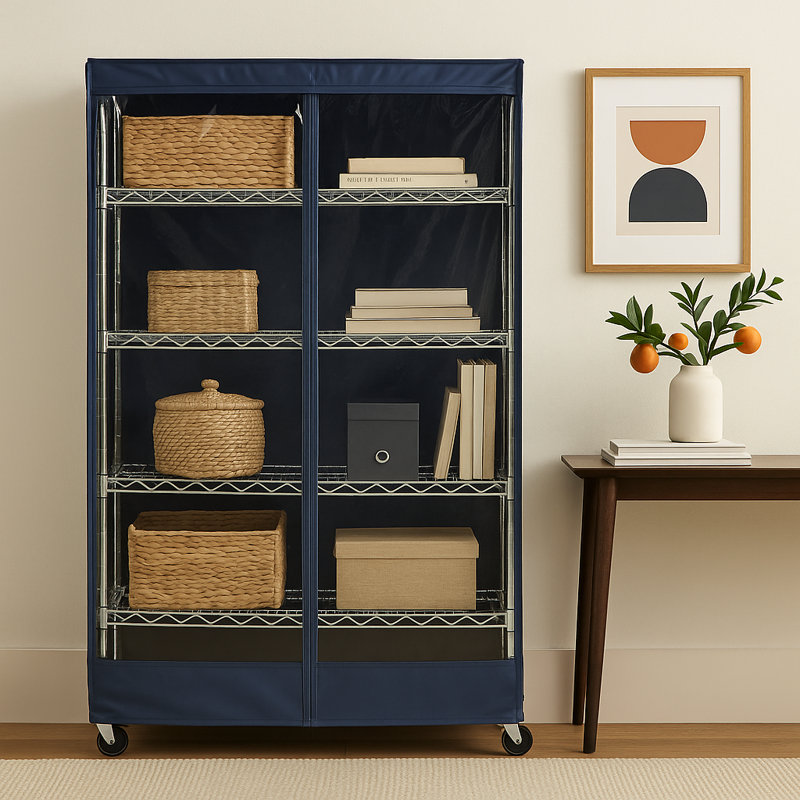 Housse pour étagère London, H 72 po x l 48 po x P 24 po, Bleu marine