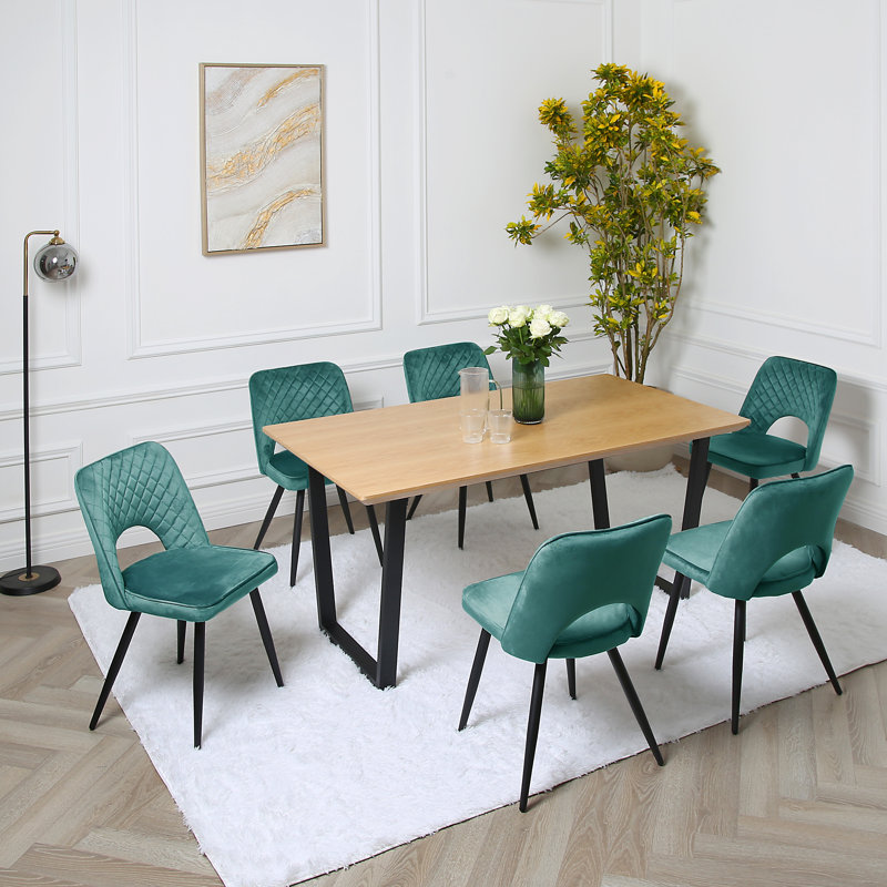 Asfand 6 - Person Dining Set, Dark Green