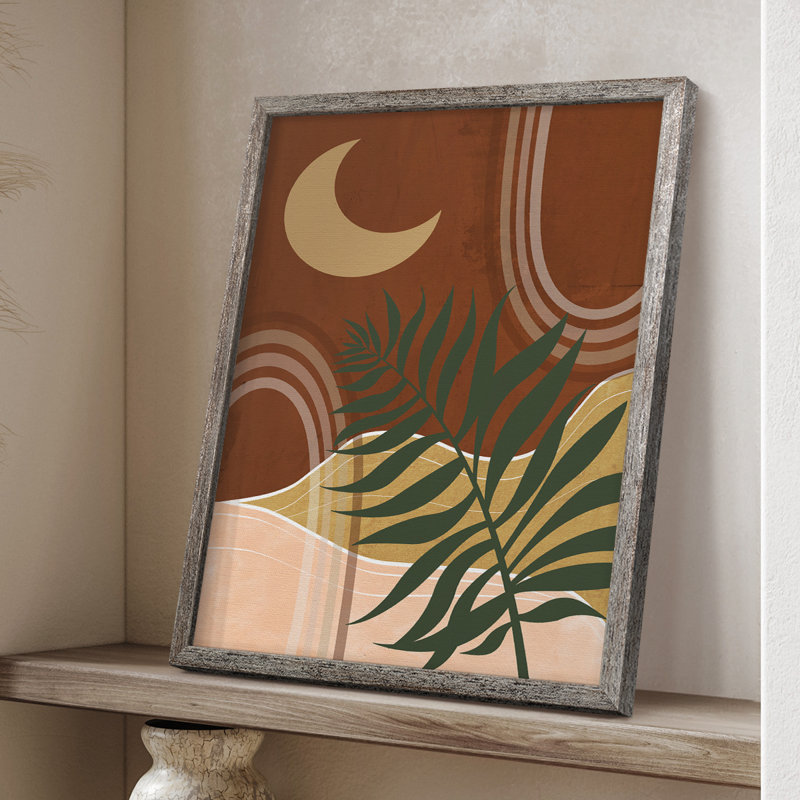 «Sedona Moon and Palm», reproduction encadrée - bois massif 47762, H 30 po x l 24 po