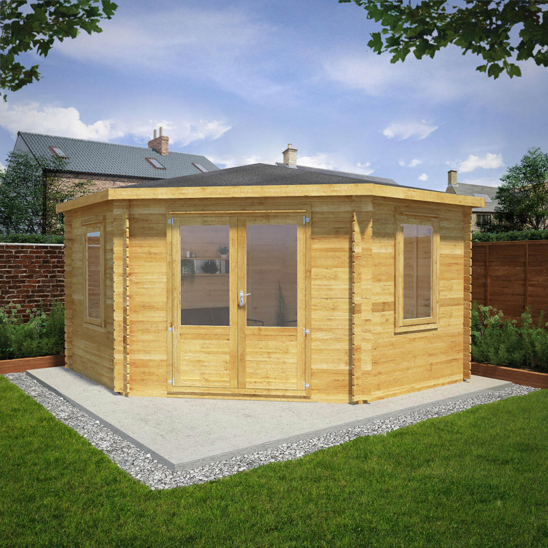 Mercia 13ft x 13ft Corner Cabin, 28mm