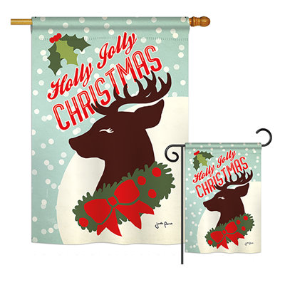 40 x 28 po x l 28 po holly jolly christmas impressions de noël sur 2 côtés. ensemble de drapeau