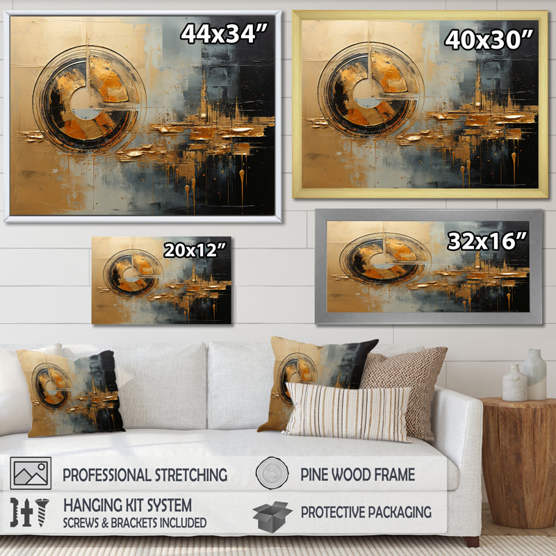 Golden Gleam IV sur impression sur toile, Cadre doré à une seule photo, H 12 po x l 20 po x P 1 po