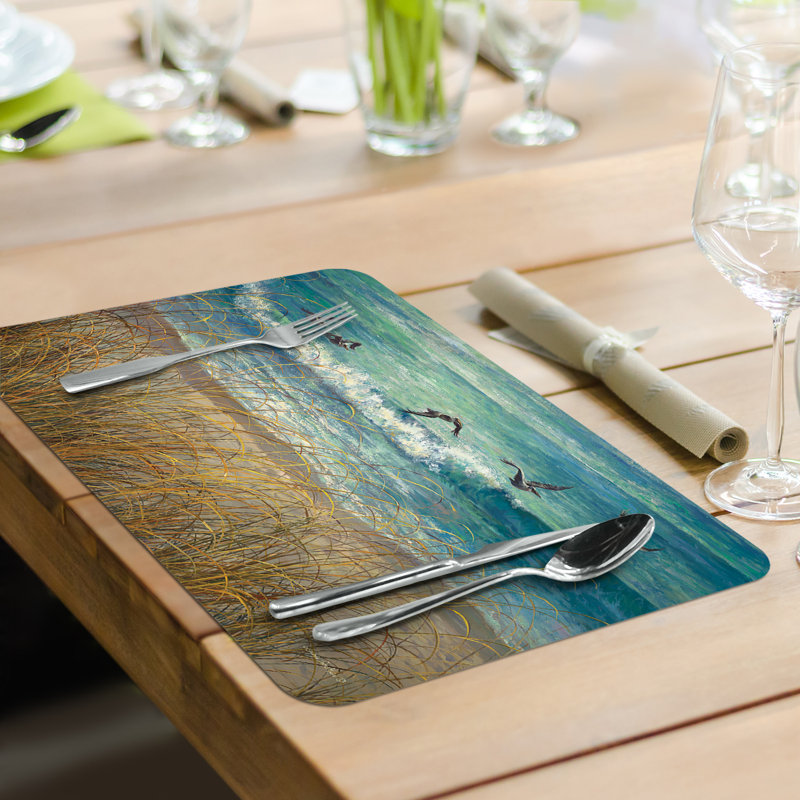 Marco Island Birds Reversible Flexible Plastic Placemat Set