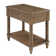24" Tall Rustic Solid Wood End Table With Built-In Power Outlet And USB Port