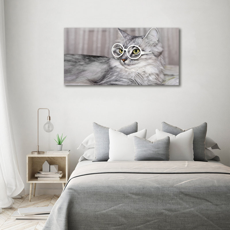 Cat With Glasses - Wrapped Canvas Print